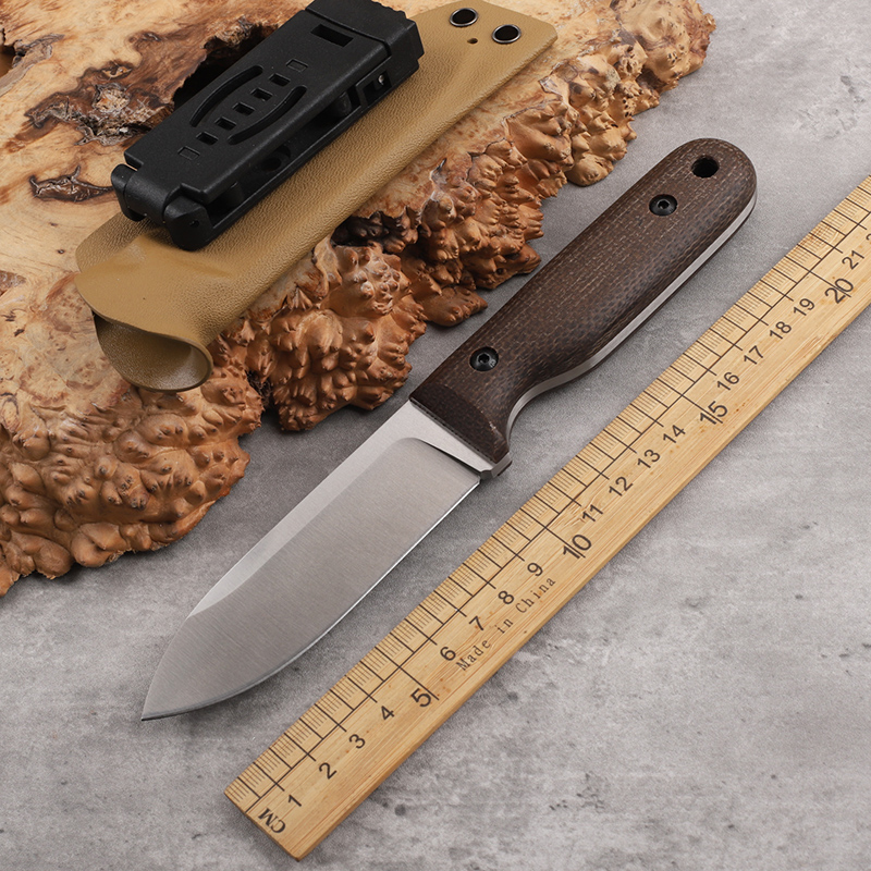Bushcraft Knife Fixed - DC53 integrated steel linen handle fixed