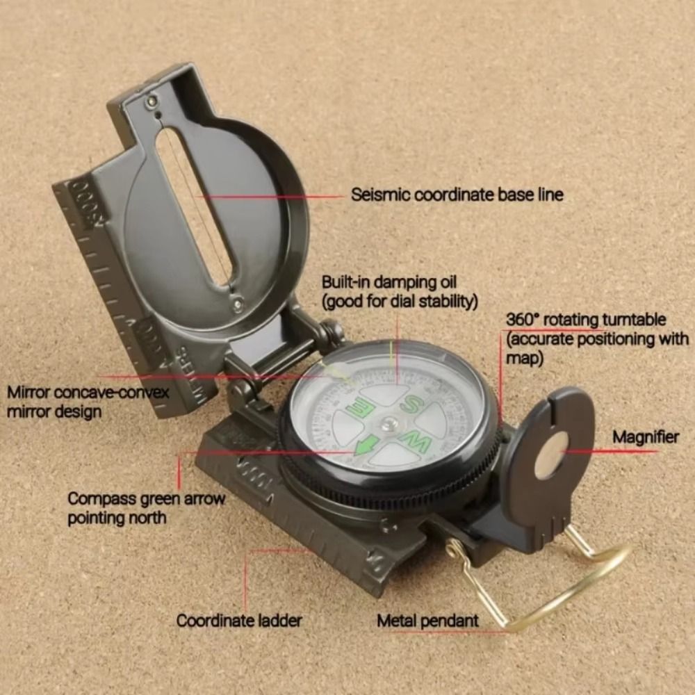 Waterproof Professional Compas - Compass Lensatic ulasan dan harga